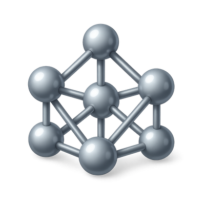 3D Atomium Icon Representation in Isometric View