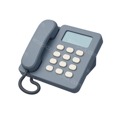Stylized 3D Call Center Phone Icon in Isometric View