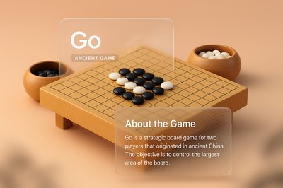 3D Illustration of Go Game with Modern Design Elements