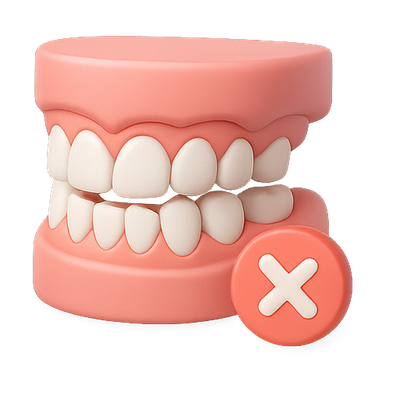 3D Model of Teeth with Error Symbol
