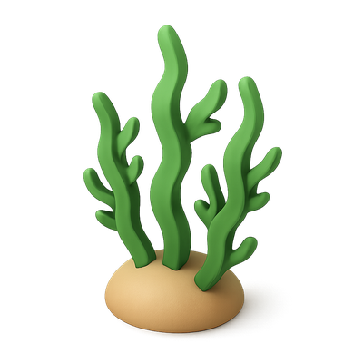Stylized 3D Algae Icon with Volumetric Texture