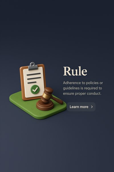 3D Scene Illustrating Rule Concept with Realistic Style