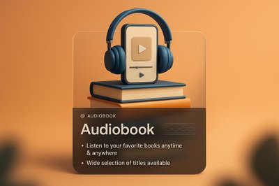 3D Illustration of an Audiobook with Modern Design Elements
