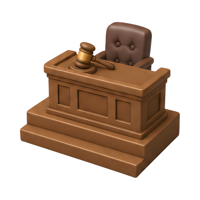 elevated judge's bench
