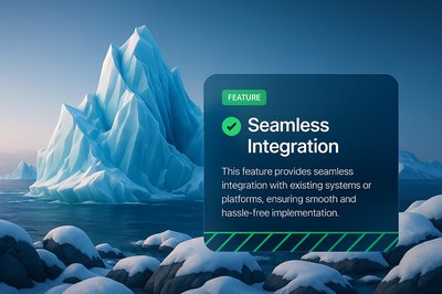 Icebergs and Snowy Rocks by the Sea in 3D Illustration