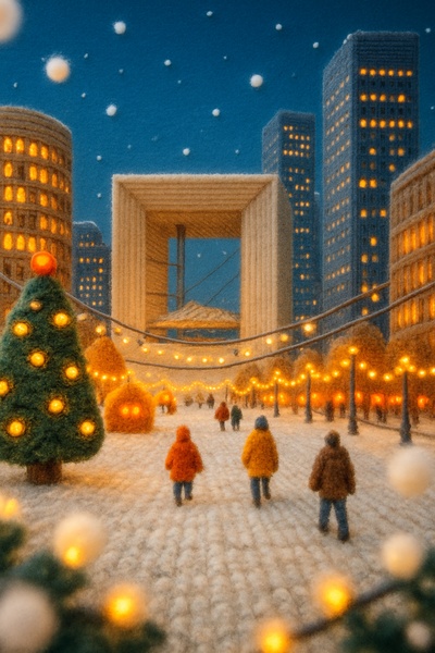 Winter Atmosphere at La Défense in Paris