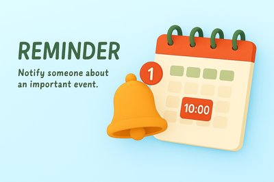 3D Calendar Reminder Graphic for Event Notifications
