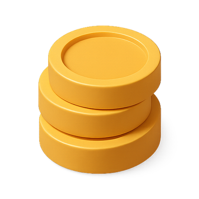 Minimalist Stack of Yellow Discs on Dark Background