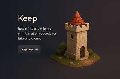 3D Castle Scene with Call to Action Button