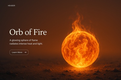Stunning Orb of Fire Illustration with Text and Action Button