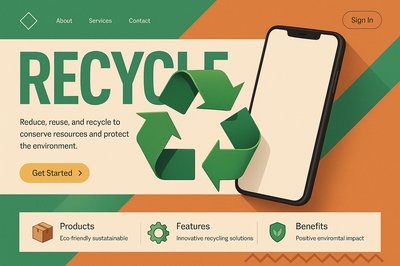 Modern Landing Page Design for Eco-Friendly Recycling