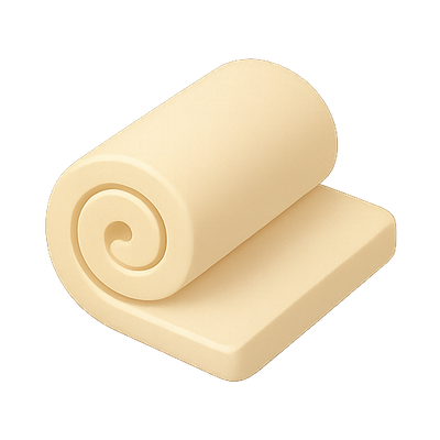 Minimalistic Cream-Colored Rolled Foam Design