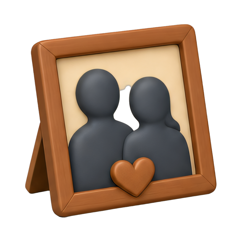 romantic couple silhouette frame