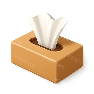 Stylish 3D Tissue Box Icon in Isometric View