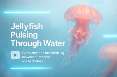 Digital Illustration of Jellyfish in Aquatic Environment