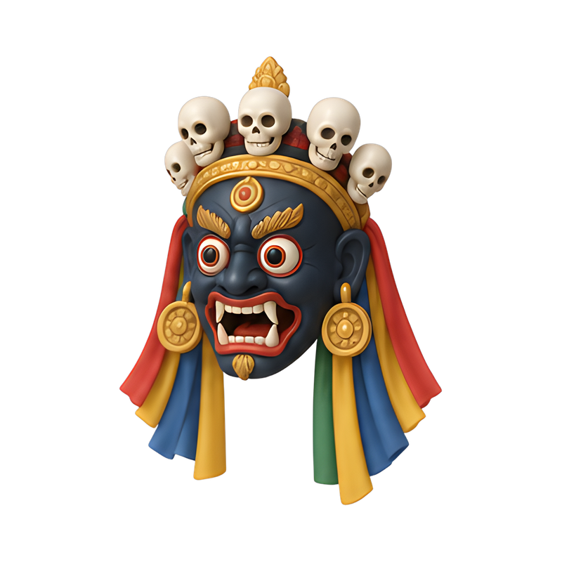 Colorful dance mask display