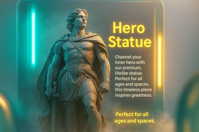 Heroic Neon Statue Design Carousel Slide