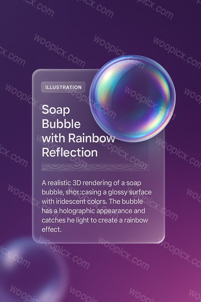 Realistic Holographic Water Drops Vector Illustration
