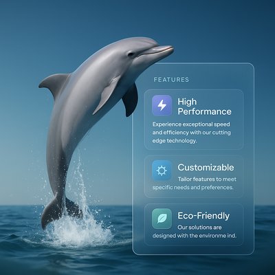 Dynamic Dolphin Jumping with Features Displayed