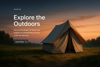 Stylish Tent Icon for Adventure Website