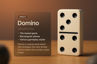 3D Illustration of Domino Game with Information Card