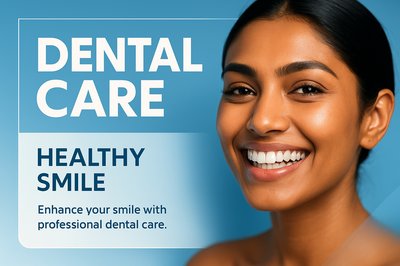 Beautiful Young Woman Smiling for Dental Care Advertisement