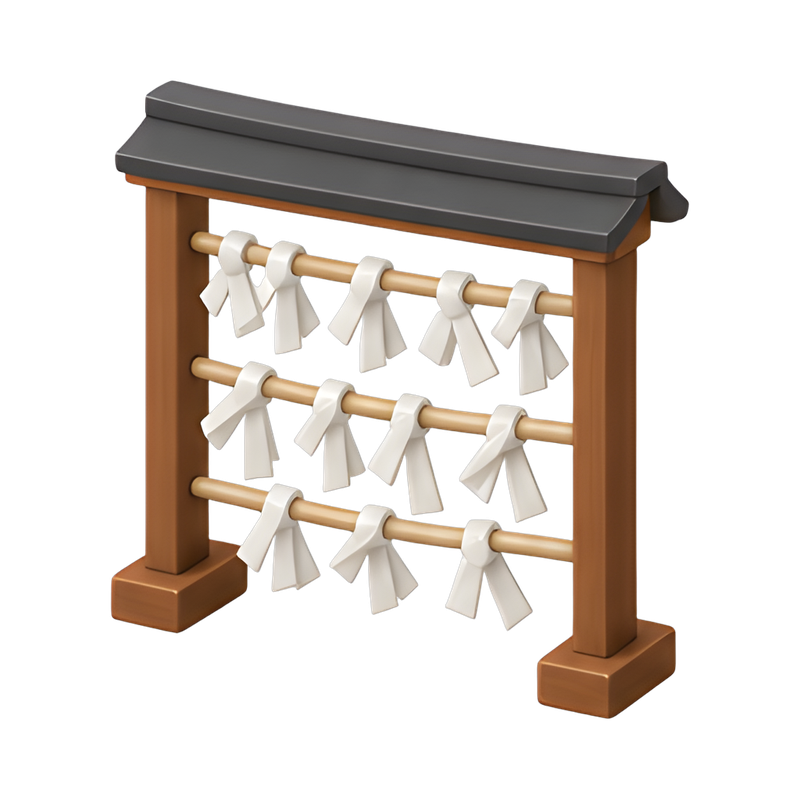 traditional omikuji rack display