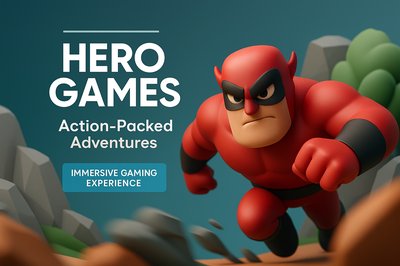 Stylish 3D Illustration for Hero Games Promotion