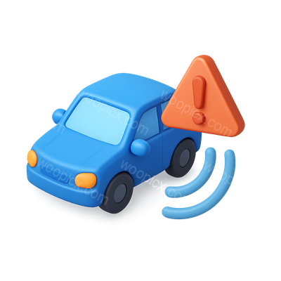 3D Blindspot Alert Icon for Safety Awareness