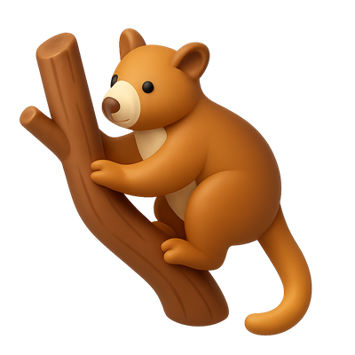 Cute Cartoon Bear Climbing a Tree