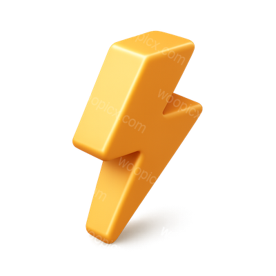 Stylish 3D Lightning Icon with Volumetric Effect