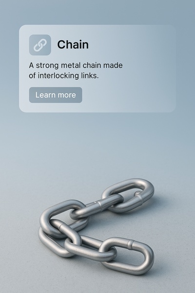 Detailed 3D Scene of a Metal Chain with Action Button