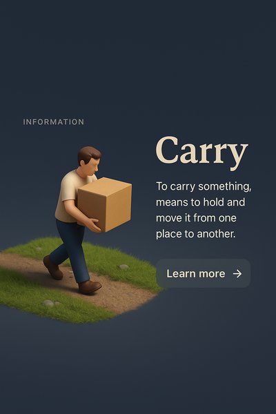 3D Scene Depicting Carrying Concept with Clear Visual Elements