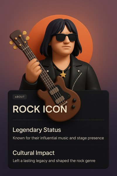 3D Rock Icon Illustration with Informative Blocks