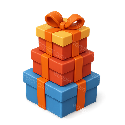 Colorful Stacked Gift Boxes with Ribbons