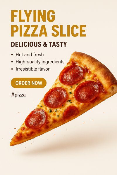 Promotional Pizza Slice Advertisement with Enticing Design