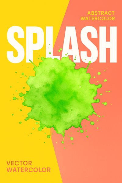 Vibrant Watercolor Splash with Bold Typography