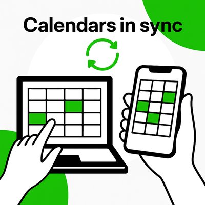 Illustration of Synchronized Calendars on Devices