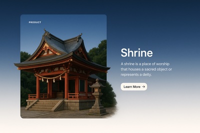 Stylish Web Illustration of a Shrine with Action Button