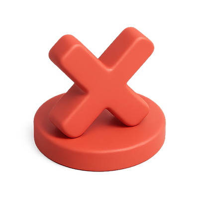 3D Rendered Red Cross Symbol on Base