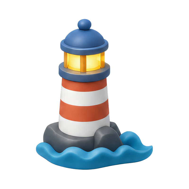 lighthouse guiding digital data