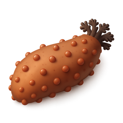 3D Sea Cucumber Icon with Volumetric Texture