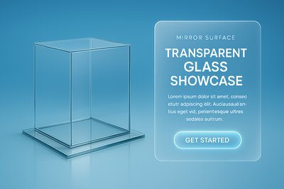 Futuristic Glass Display with Reflective Showcase