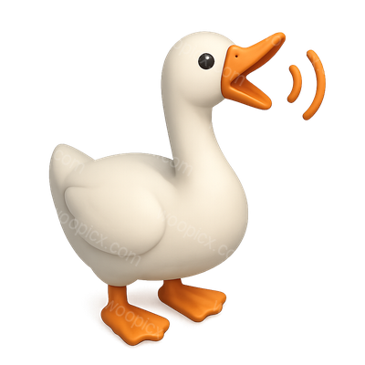 Stylized 3D Goose Icon with Honking Feature