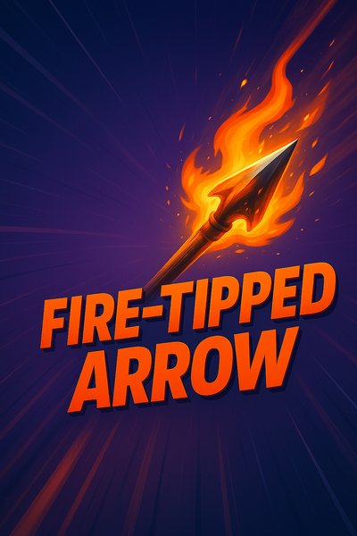 Dynamic Fire-Tipped Arrow Illustration with Bold Text