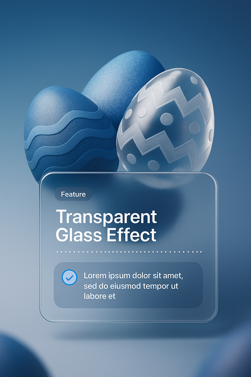 Elegant Easter Eggs with Transparent Glass Effect