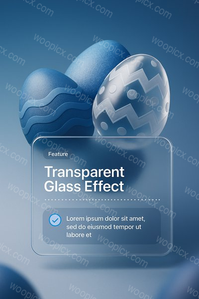 Elegant Easter Eggs with Transparent Glass Effect