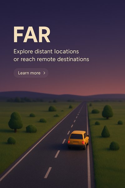 3D Scene of a Road Trip with a Yellow Car