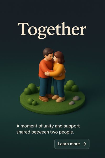 Realistic 3D Scene Depicting Unity in Dark Background