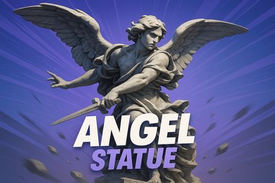 Dynamic Angel Statue in Bold Aesthetic Design
